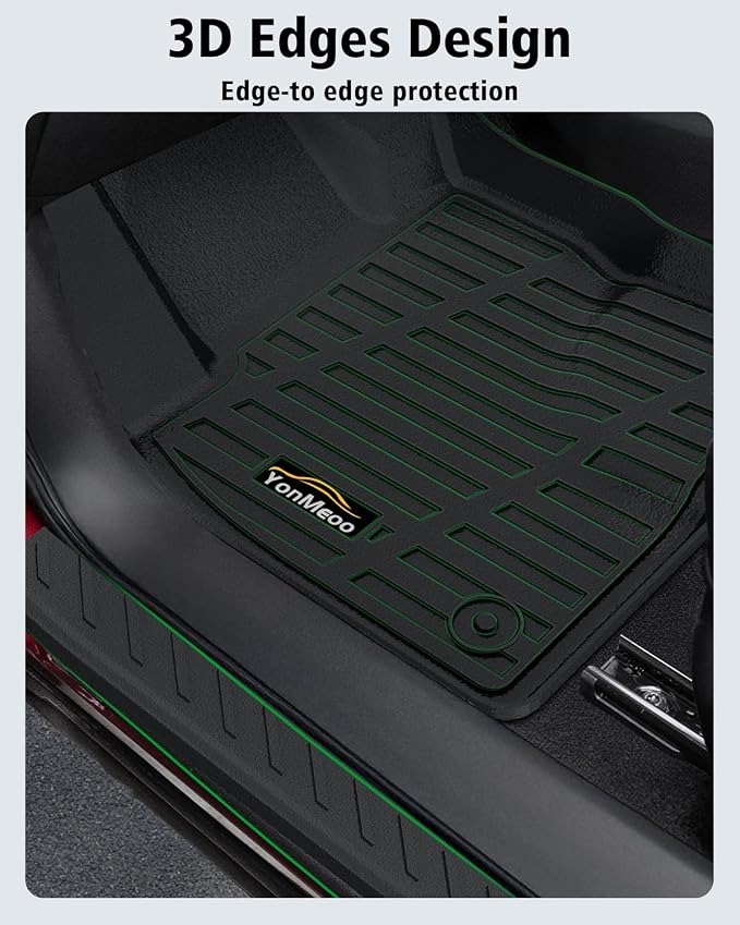 Floor Mats Custom for Ford Escape 2020-2025 2026 Trunk Mat with Backrest Mat (NOT for Hybrid) All Weather TPE Full Set Liners Cargo Protector & Door Sill Guards for Escape Accessories, Black