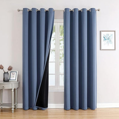 ChrisDowa 100% Blackout Curtains 120 inch Long
