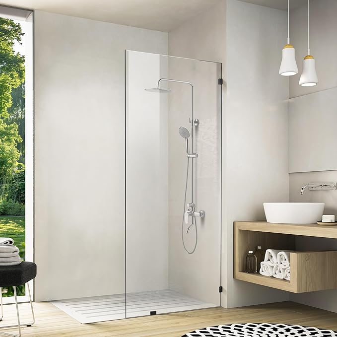 Bathroom Shower Door 30.5" W x 78.75" H, Frameless Fixed 3/8" Thick Clear