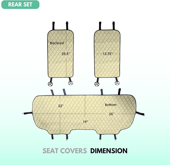 FH Group Car Seat Cushion Neosupreme Automotive Seat Cushions - Universal Fit, Rear Car Seat Cushion, Car Seat Cushions With Non-slip Silicone Backing for SUV, Sedan, Van Rear Set Black