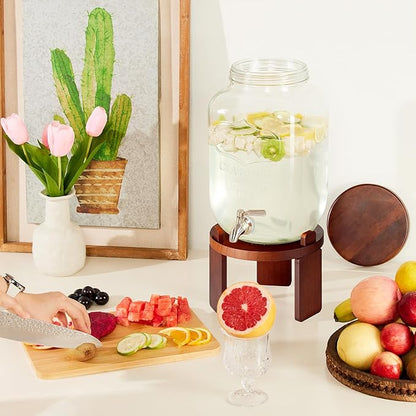 1 Gallon Drink Dispenser for Parties, Glass Beverage Dispenser
