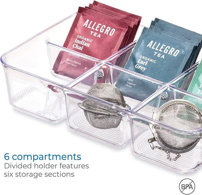 iDesign Clear Tea Bag & Sugar Packet Organizer