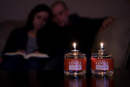 CandleLife Emergency Survival Candle (Set of 4) - 115 Hours Long Lasting Burning Time - Great Source of Light for Blackout, Camping, Fishing and Hunting - Smoke & Odor-Free | Clear Mist