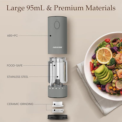 Newise Electric Salt and Pepper Grinder Set, Rechargeable