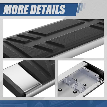 Auto Dynasty Running Boards Compatible with 2020-2025 Ford Explorer Lincoln Aviator, Stainless Steel Side Step Rail Nerf Bars, 6.5" x 73" Step Bars, Polished Chrome