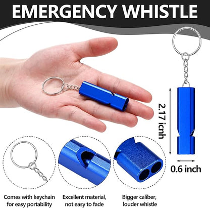4 Sets Bear Bells with Whistle for Hiker, Loud Bear Bell with Emergency Whistle, Bear Bells for Hiking, Outdoor Camping, Survival, Biking, Fishing, Climbing, Hunting, Pet Tracker