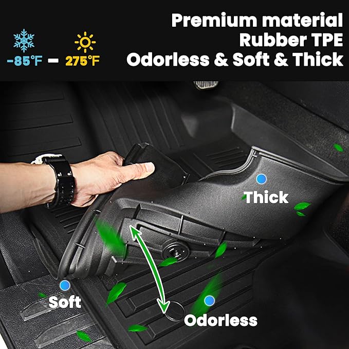 Auxko All Weather Floor Mats Cargo Mat for Hyundai Kona Not for EV 2024 2025 2026 TPE Liners Accessories Guard Odorless Anti-Slip Floor Liners Trunk Liner for 2024 2025 2026 Hyundai Kona