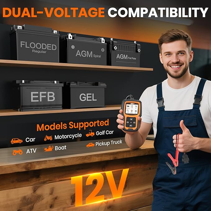 ANCEL AD410 PRO OBD2 Scanner and Battery Tester, 2-in-1 Car Diagnostic Tool