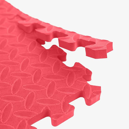 IncStores 1/2 Inch Thick Diamond Soft Foam Flooring Tiles | High-Density Interlocking Foam Tiles for Rugged Style in Your Home Gym, Playroom, and More | Red, 12 Tiles