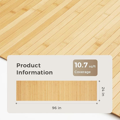 OUZUGIE 1 Pack 96x24 Inch Natural Bamboo Wall Panel – Carbonized Pole Wrap