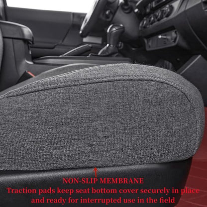 coverdream Tacoma Seat Covers Custom Fit for 2005-2011 Toyota Tacoma Double Cab/Crew Cab (Regular Seats),Fully Covered Polyester Truck Seat Protector-Full Set(Full Set,Gray)