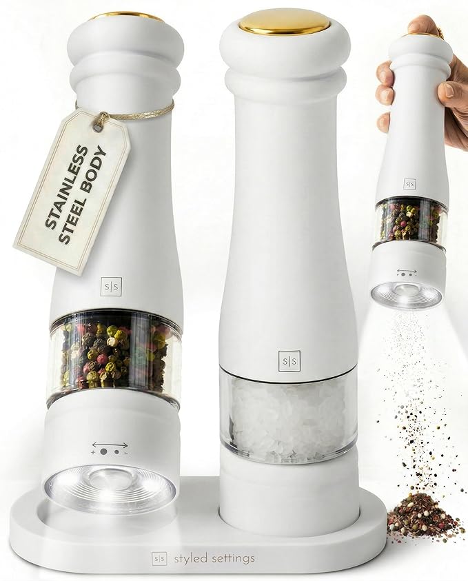 Electric Salt and Pepper Grinder Set
