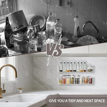 Spice Rack Wall Mount, Spice Holder Shelf Saving Space