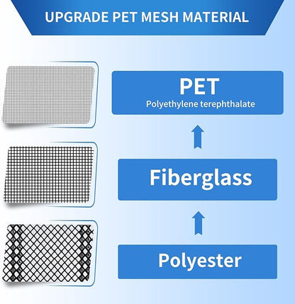 Magnetic Screen Door Mesh Left Right Side Opening Upgraded PET Material Mesh