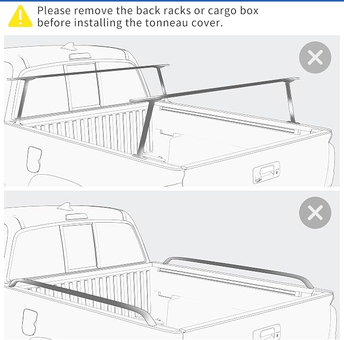 OEDRO Soft Tri-Fold Truck Bed Tonneau Cover Fits for Chevy Silverado 1500 / GMC Sierra 1500 (2019 Legacy/Limited ONLY) 2014-2019; Fits for Silverado Sierra 2500 3500 HD 2015-2019, 6.6 ft Bed