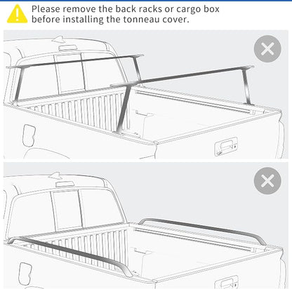 OEDRO Soft Tri-Fold Truck Bed Tonneau Cover Fits for Chevy Silverado 1500 / GMC Sierra 1500 (2019 Legacy/Limited ONLY) 2014-2019; Fits for Silverado Sierra 2500 3500 HD 2015-2019, 6.6 ft Bed