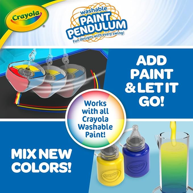 Crayola Paint Pendulum (30pcs), Washable Paint Kit, Kids Arts & Crafts, Art Toys for Girls & Boys, Gift for Kids, Ages 7+