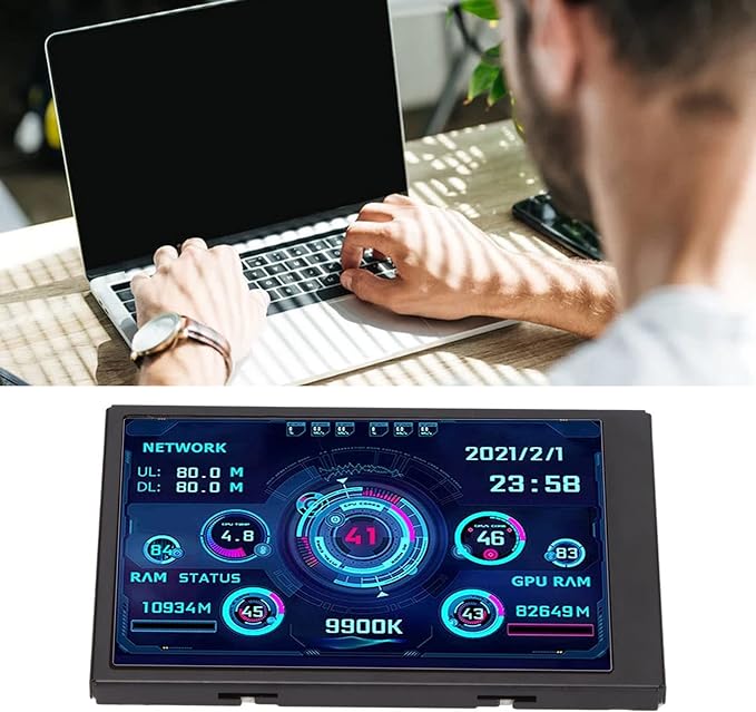 3.5in Computer Temp Monitor, PC Sensor Panel Display, PC CPU HDD Data Monitor