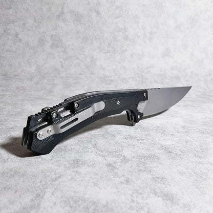 10 Inches Tactical Folding Knife - Multi-Functional Survival Knife for Camping, Hunting, Fishing, Hiking | Outdoor & Emergency Preparedness Tool (GRAY)