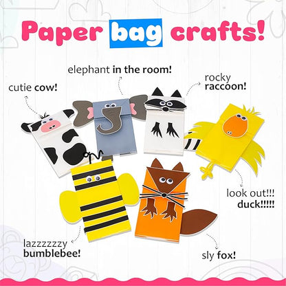 Crafty Mother 18 Awesome Paper Crafts Arts and Crafts Supplies – Award Winning Crafts for Kids Ages 4-8 Toddler Activities -Fun and Educational Kids Art Supplies Promote Motor Skills, Problem Solving