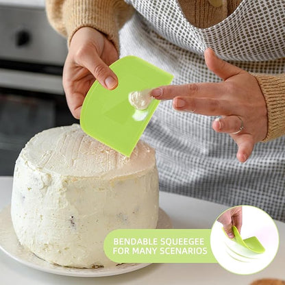4 Pieces Food Scraper, Flexible Dough Scraper, Dough Scraper