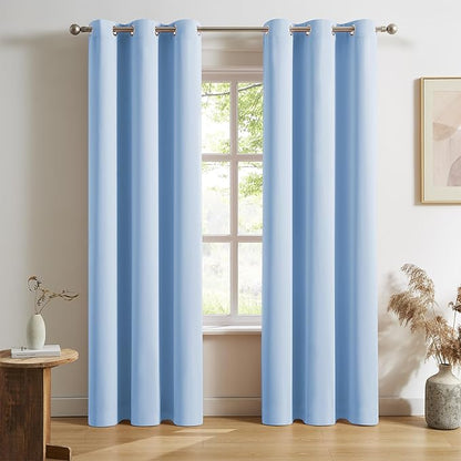 DUALIFE Light Sky Blue Curtains
