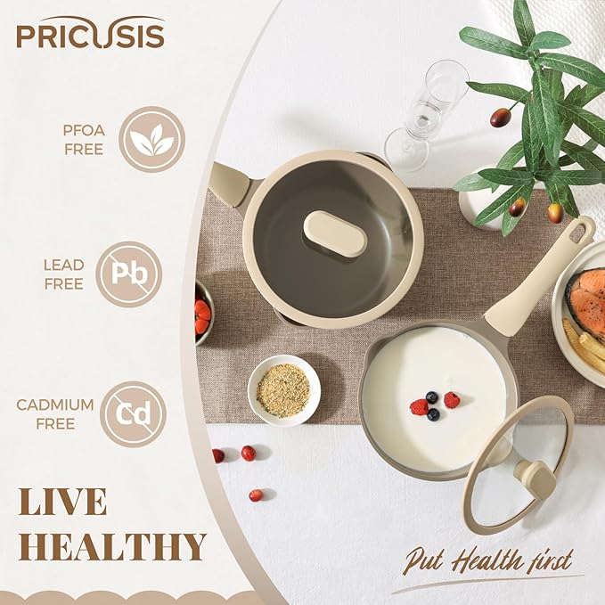 PRICUSIS Nonstick Saucepan Set