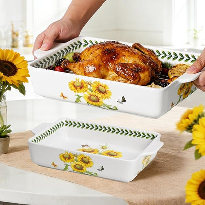 ACMLIFE Ceramic Casserole Dish Set, Ceramic Baking Dish