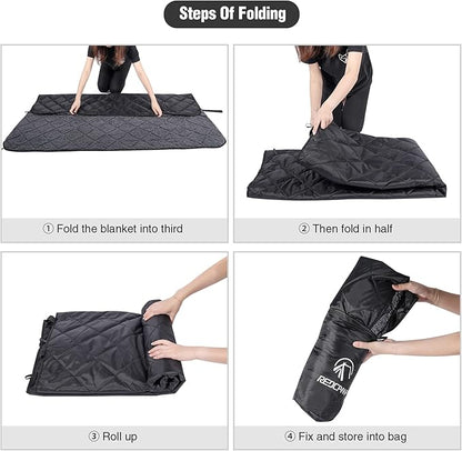 REDCAMP Waterproof Stadium Blanket with Sherpa Lining, Cold Weather Car Blanket Windproof for Outdoor Camping, Machine Washable (50"x 59")