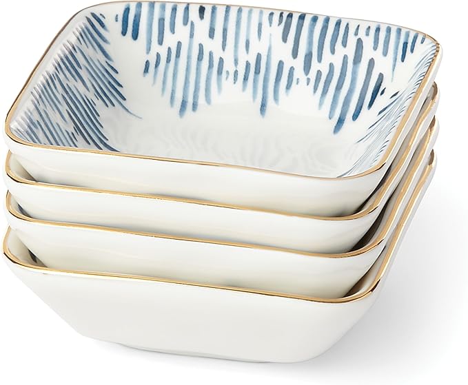 Lenox Blue Bay 4-Piece Stacking Dip Bowl Set, 0.95 LB