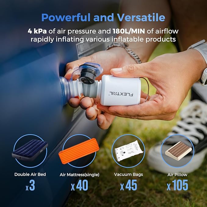 FLEXTAILGEAR Tiny Pump 2X | Rechargeable Air Pump & Camping Lantern