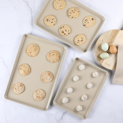 Martha Stewart Gallen 3-Piece Cookie Sheet Set – 13", Ceramic Nonstick