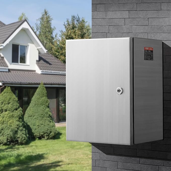VEVOR NEMA Steel Enclosure, IP66 Waterproof & Dustproof, Outdoor/Indoor