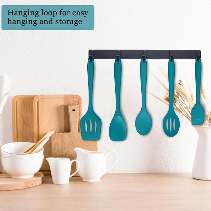 E-far 10 Pieces Silicone Cooking Utensils Set, Heat Resistant Kitchen Utensil