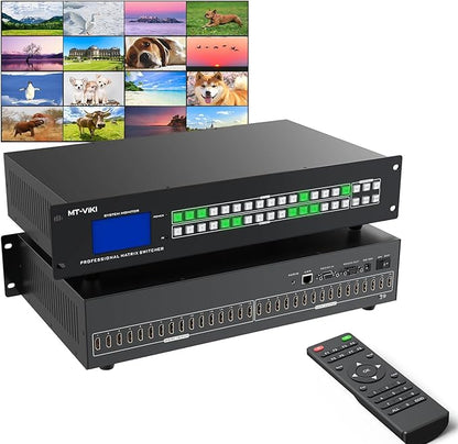 MT-VIKI 16X16 4K HDMI Matrix Switch Support Web GUI & 3.5mm Stereo Audio