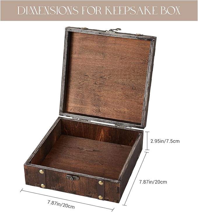 AW BRIDAL Wedding Keepsake Box with Tree of Life Engraved, Wood Decorative and Storage Boxes, Bridal Shower Gifts for Bride, Engagement Gifts for Couples Newly Engaged, Anniversary Marriage Presents