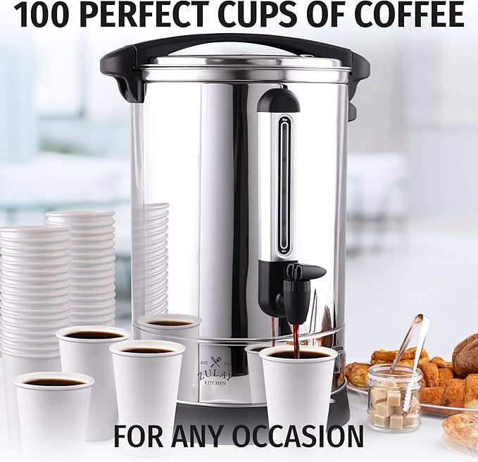 Zulay Commercial Grade 100 Cup Coffee Maker Hot Water Urn