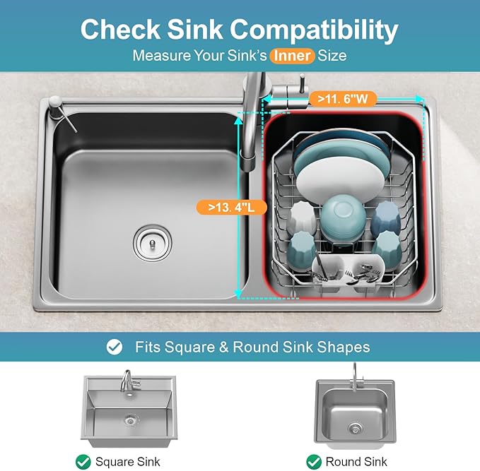 GSlife Small in Sink Dish Drying Rack