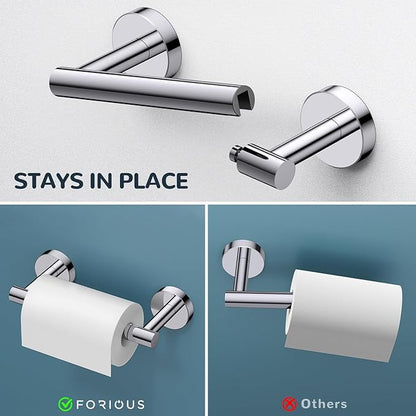 FORIOUS Toilet Paper Holder Wall Mount, SUS304 Stainless Steel Double Post