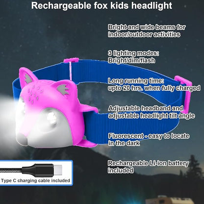 Kids Camping Essentials ??LED Kids Lantern and Rechargeable Kids Headlamp Set | Multiple Purposes Kids Nightlight/Flashlight Toys ?“Holiday, Halloween N Birthday Gifts for Toddlers and Kids (Pink)