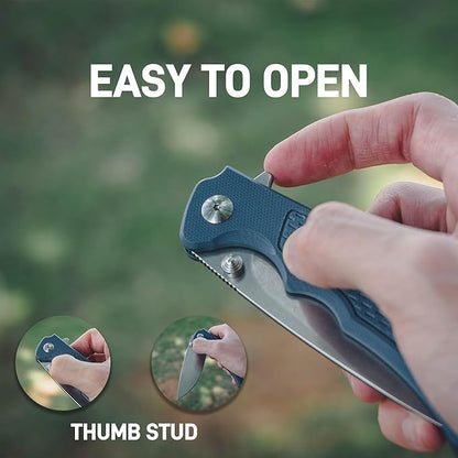 ARTISANCUTLERY Tradition V2 Pocket Knife, 3.58" S35VN Steel Blade with G10 Handle for Men Women(1702M Blue)