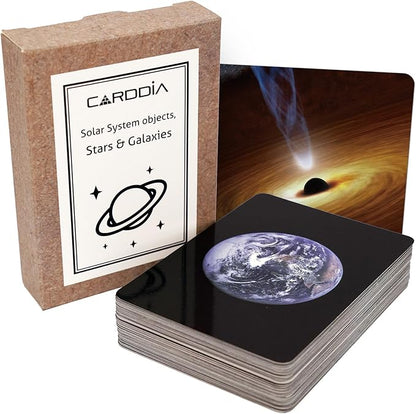 CARDDIA | Astronomical Objects STEM Educational Flashcards (Including Solar System Planets, Minor Planets, Satellites, Galaxies, Clusters, Nebulae...)
