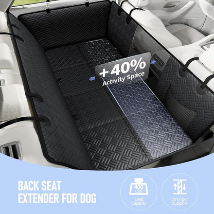 PROZAR Dog Car Seat Cover for Back Seat, Hard Bottom Back Seat Extender, Pet Cover for Dogs - Supports 400lbs, Back Seat Pet Cover, Dog Hammock for Full-Size Trucks/SUVs, 60in -Black