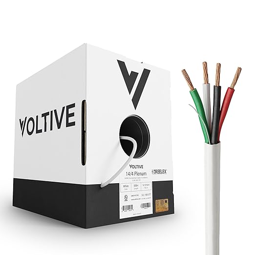 Voltive 14/4 Speaker Wire, Plenum CL3P, 500ft