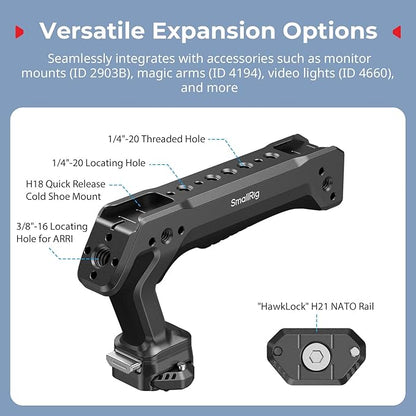 SMALLRIG Quick Release Top Handle, Dual-Direction & Compatible QR-Slide NATO