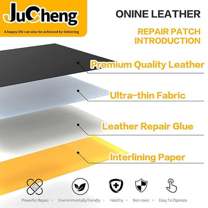 JuCheng Leather Repair Kit -Leather Repair Patch Self-Adhesive Waterproof Patch & Glue for Furniture, Car Seats, Sofa, Couch, Vinyl - Instant Fix for Tears & Scratches (Coffee, 3.5X79 inch)