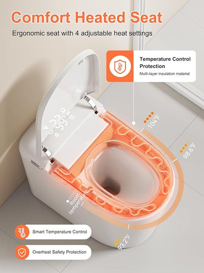 BAYTINA Smart Toilet with Auto Open/Close Lid, ADA Height Heated Seat, Warm