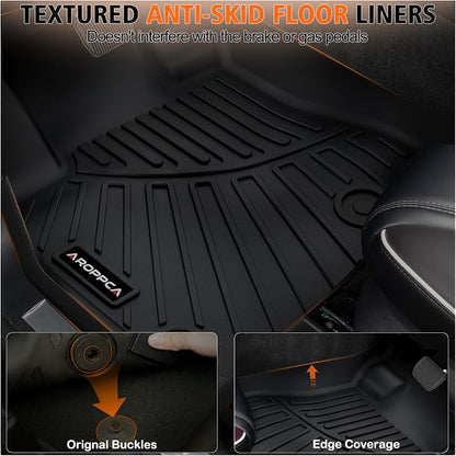 All Weather Car Floor Mats for 2025 2026 Nissan Kicks S/SV/SR, TPE Rubber Floor Liners Anti-Slip Full Set Automotive Mats for 2025 2026 Nissan Kicks Accessories