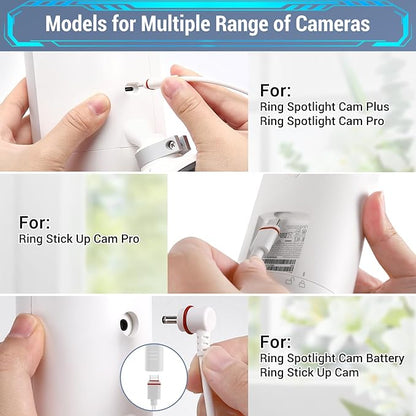 1 Pack - Solar Panel for Ring Camera, Compatible with Ring Spotlight Cam Plus/Pro(Battery) & Rings Stick Up Cam/Pro Battery & Rings Spotlight Cams Batterys with 10FT/3M Long Cable