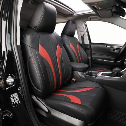 EKR Corolla Seat Covers Custom Fit for oyota Corolla 2023 2024 2025 2026 Hybird LE, Leather Car Seat Cover Full Set-Faux Leather(Black +Burgundy)